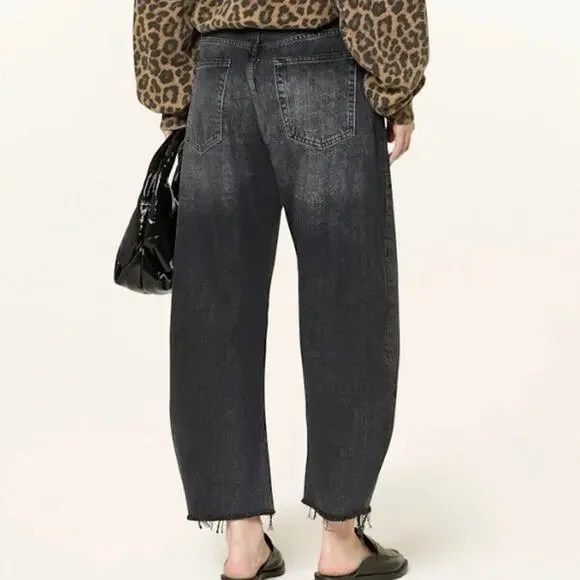 Frame Denim The Bubble Crop Jeans In Limitless Raw Fray 27 NWT - Picture 2 of 11